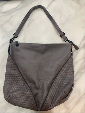 Christopher Kon Leather Hobo Bag Woven Slouchy Boho